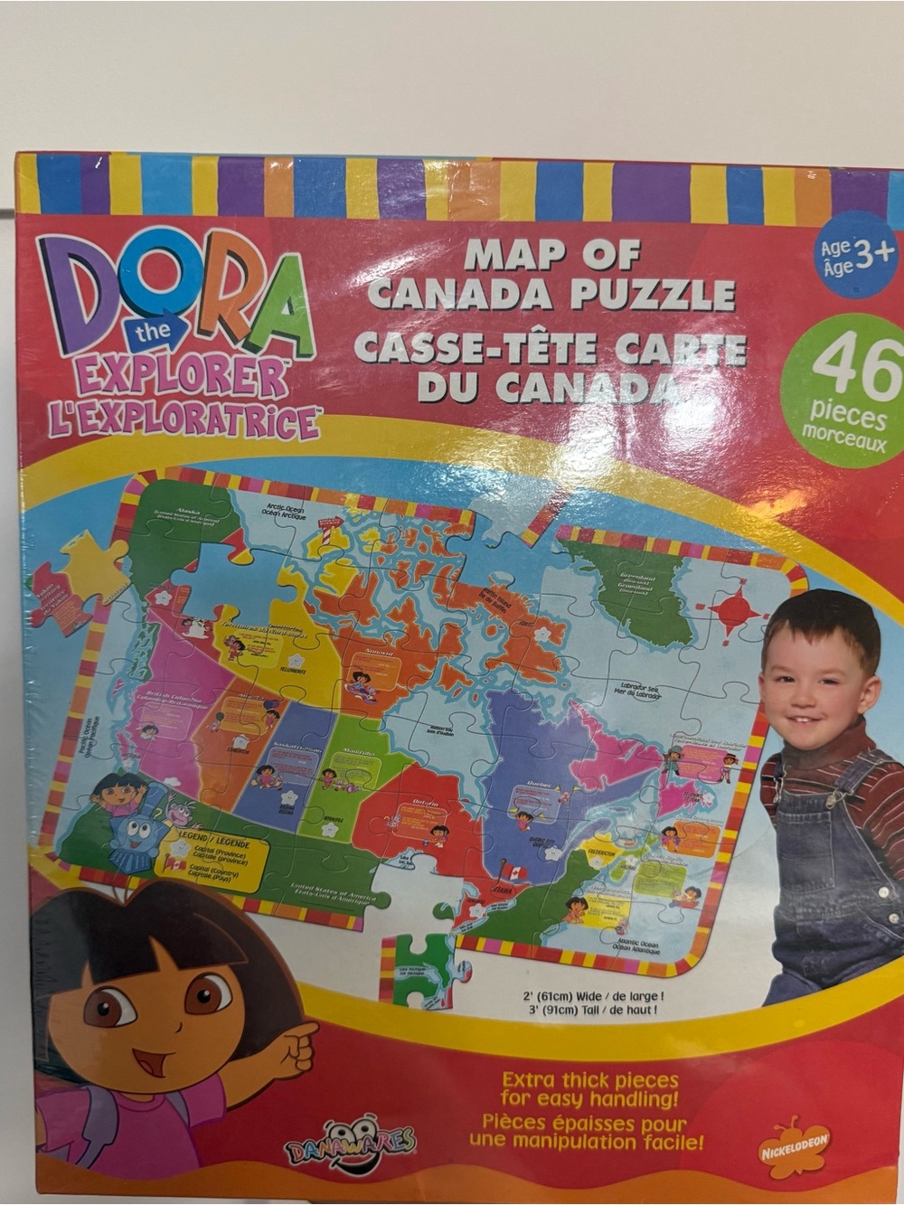 NIB Dora the Explorer Map of Canada Puzzle - Bright Multi-Color